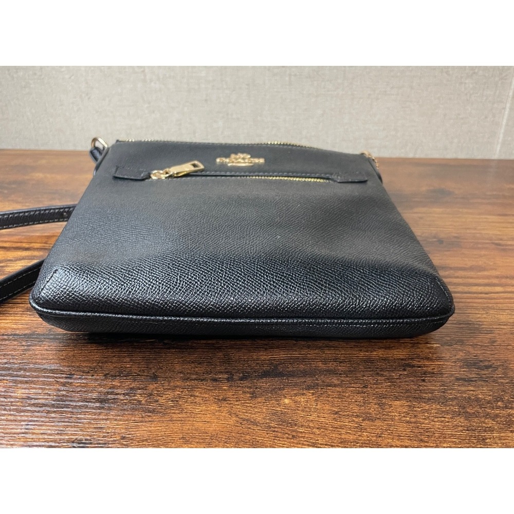 Coach Mini Rowan File Cross Bag Black Leather And Gold Hardware EUC - Picture 10 of 14